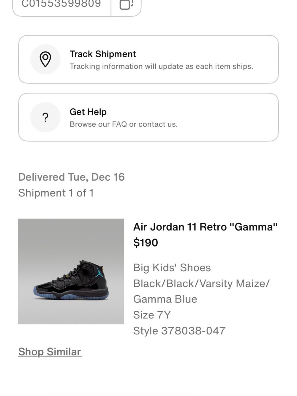 Jordan 11 Gamma (Grade School size 7) BRAND NEW - 100% Authentic! - Picture 15 of 15